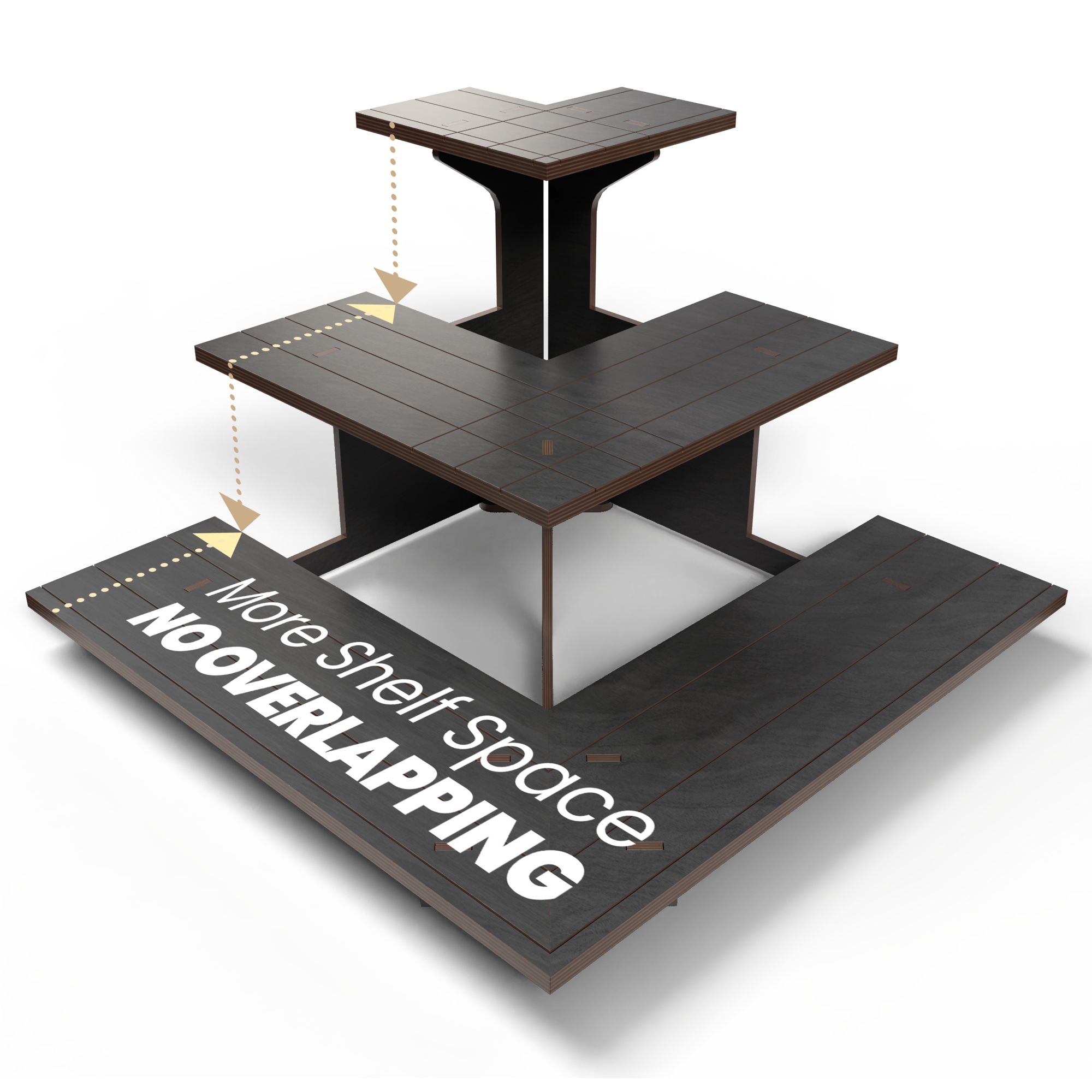 Wooden Corner Display Black